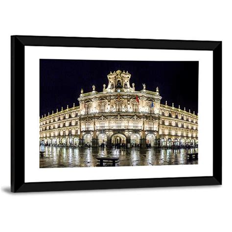 Plaza Mayor At Night Canvas Wall Art - Tiaracle