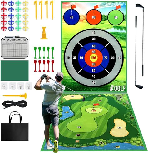 Amazon.com : Sticky Golf Pro Game 47PCS Set: Golf Chipping Game with Hitting Mat, Golf Games for ...