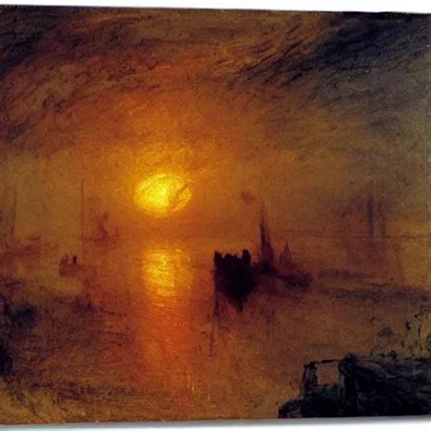 sunset over the river william turner, atmospheric | Stable Diffusion