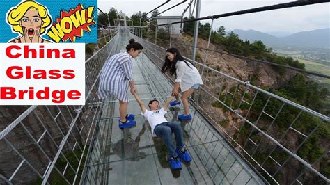 China Glass Bridge - Fake Cracking Glass - Dare to Cross -Scary Moments ...