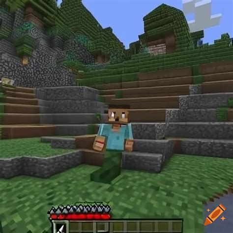 Minecraft ps4 gameplay screenshot on Craiyon