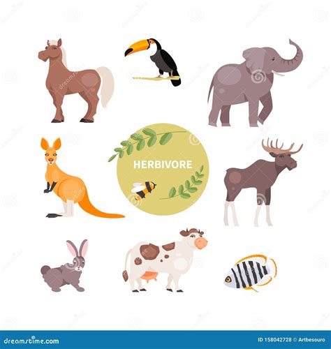 Herbivorous animals vector stock vector. Illustration of symbol - 158042728