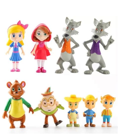 Goldie & Bear Party Favor Cake Topper Birthday Red Riding Hood Three Little Pigs 9 Piece Figure ...