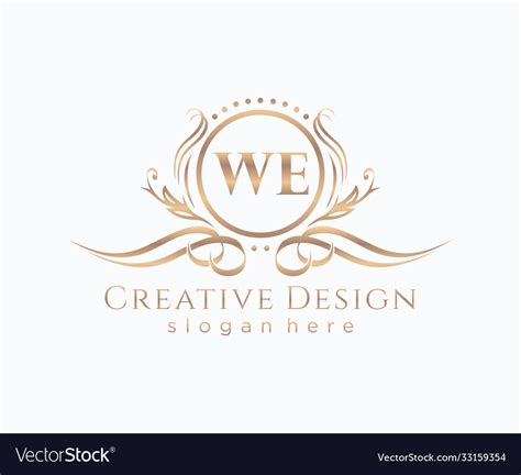Initial we beauty monogram and elegant logo design