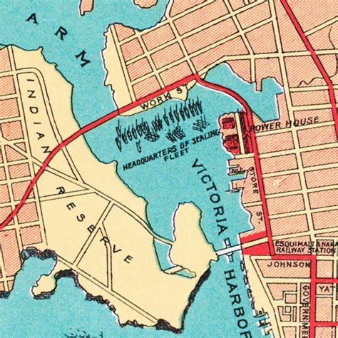 1902 Map of Streetcars in Victoria, BC – Transit Maps Store