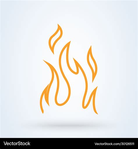 Line flame and fire simple modern icon design Vector Image