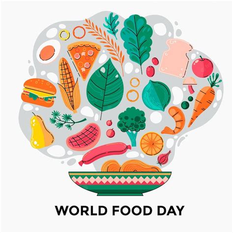 Premium Vector | Hand-drawn world food day event theme