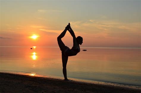 Beach Yoga Pose- In Sand At Sunset Photo | Image Finder