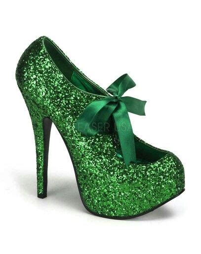 Green glitter shoes | Glitter shoes, Heels, Pleaser shoes