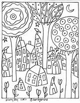 Pin By Sharon Elliott On Folk Art  Houses Coloring Pages Paper sketch template