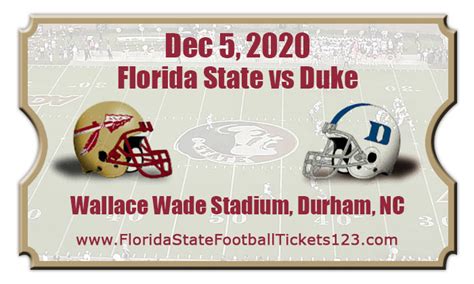 Florida State Seminoles vs Duke Blue Devils Football Tickets | 12/12/20