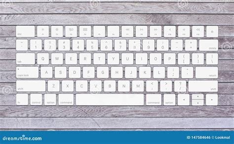 English Computer Keyboard Layout on Wooden Background Stock Photo ...