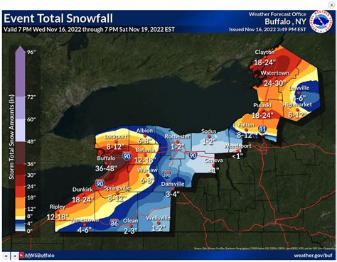 Impressive Snow Total Forecast for Lake Effect Event in the North East ...