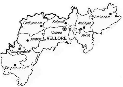 Map of Vellore District, Tamil Nadu, India | Download Scientific Diagram