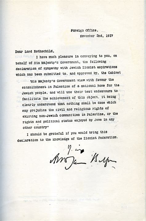 Balfour Declaration, 1917 | Institute for Palestine Studies