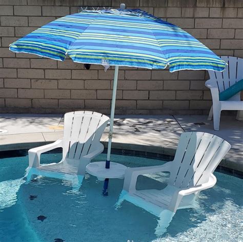 Baja Table Sun Shelf Umbrella Table for Ledge in Swimming Pool - AugHog ...