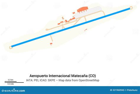 Map of Airport Aeropuerto Internacional Matecana. IATA-code PEI Stock ...