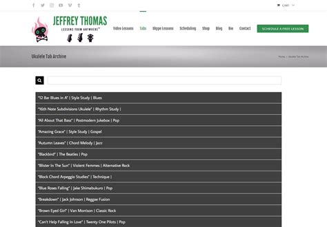 Ukulele Tabs Chords Songs and Lessons by Jeffrey Thomas