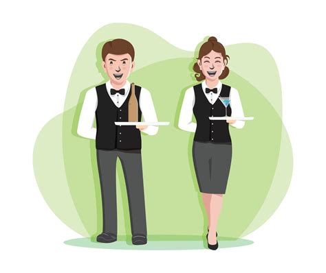 waiter or waitress Vector Illustration 2993664 Vector Art at Vecteezy