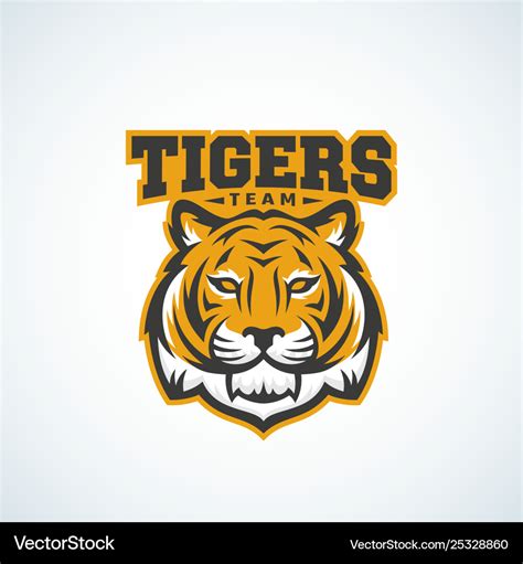 Tiger team abstract sign emblem or logo Royalty Free Vector