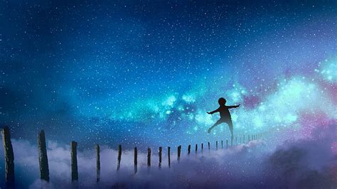 HD wallpaper: painting, illustration, night, galaxy, imagination, blue ...