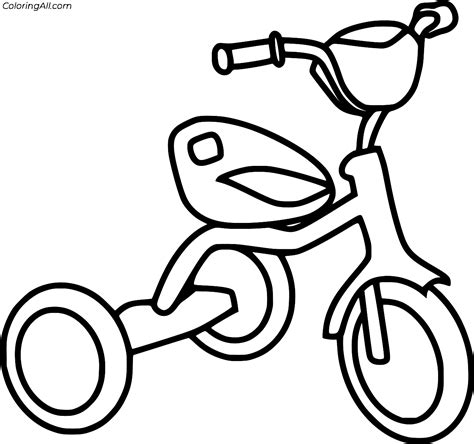 Easy Tricycle Coloring Page - ColoringAll