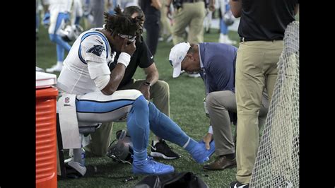 Cam Newton injury: Carolina Panthers starting quarterback leaves game ...