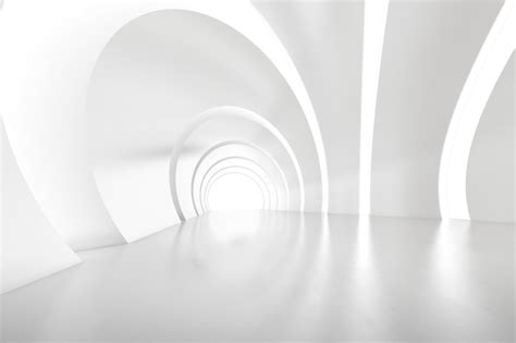 Premium Photo | Abstract 3d rendering of empty futuristic arch tunnel ...