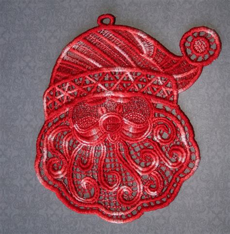 Santa FSL Embroidered Ornament - Etsy