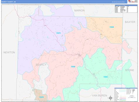 Searcy County, AR Wall Map Color Cast Style by MarketMAPS - MapSales