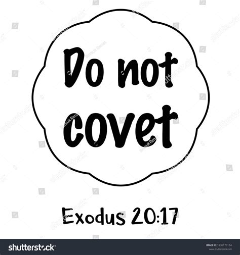 Do Not Covet Bible Verse Quote Stock Vector (Royalty Free) 1836179134