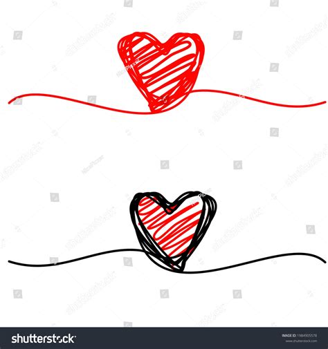 Minimalist Heart Shape Hand Drawn Style Stock Vector (Royalty Free ...