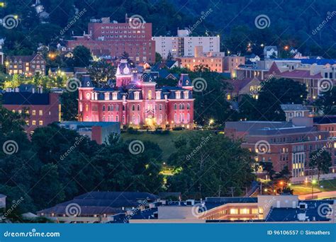 Downtown Morgantown and West Virginia University Editorial Photography - Image of night, high ...