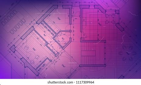 Architectural Blueprint Architectural Plan Modern Residential Stock Vector (Royalty Free ...