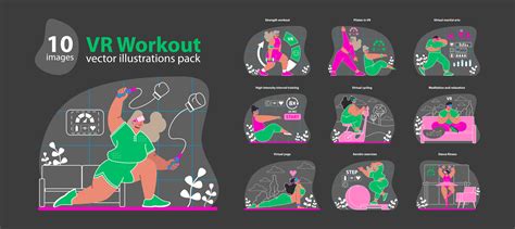 VR Workout set. Interactive and immersive fitness routines. 41173932 ...