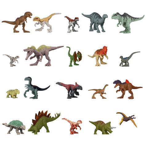 Jurassic World Dominion Mini Dinosaur Figures 20 Small Toys With Authentic Design, In Scale ...