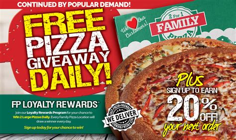 Family Pizza, Always 2 For 1 and FREE Delivery