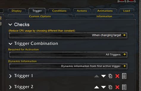 Request for feature: When to check triggers? - WeakAuras issues - World of Warcraft