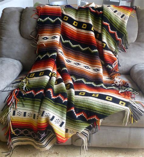 Native Indian style blanket crocheted by Christel from a pattern ...