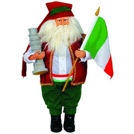 15" Italian Santa Claus Christmas Figure with Leaning Tower of Pisa and ...