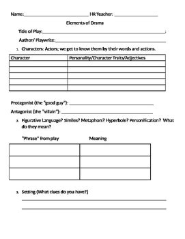 Elements of Drama Worksheet | Elements of drama, Drama vocabulary, Teaching drama