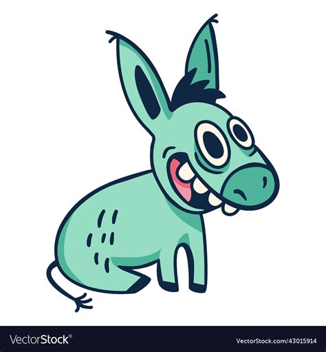 Laughing donkey cartoon Royalty Free Vector Image