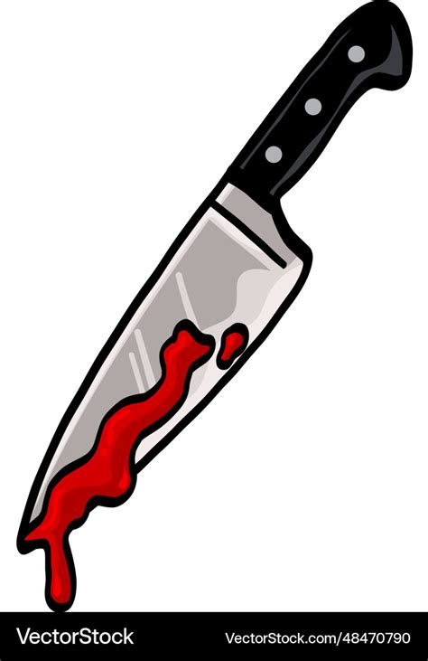 Knife blood drawing art Royalty Free Vector Image