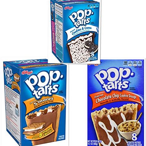 Kelloggs Pop Tarts Cookies & Cream, Frosted Chocolate Chip Cookie Dough ...