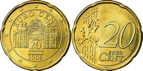 Austria, 20 Euro Cent, 2008, , Brass, KM:3140 | European Coins