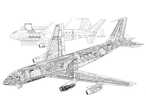 Boeing KC-135 Stratotanker Cutaway Drawing in High quality