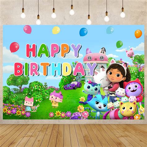 Buy Gabby's Birthday Backdrop,5x3Ft Happy Birthday Banner for Kids Gabby's Tapestry Happy ...