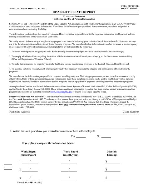 Form SSA-455 - Fill Out, Sign Online and Download Printable PDF ...