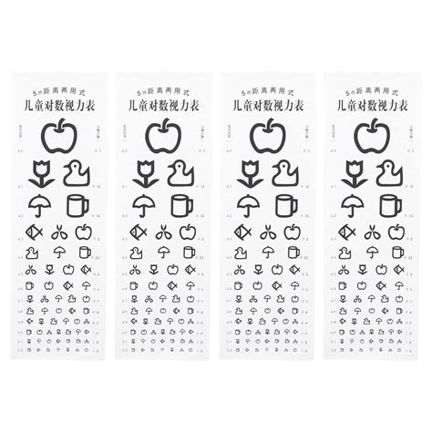Buy Tofficu 4 Pcs Eye Chart Snellen Eye Chart Kindergarten Distance Vision Eye Chart Wall Chart ...
