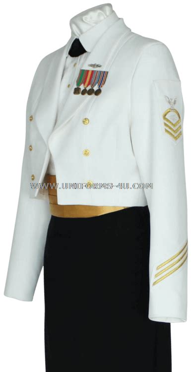 U.S. NAVY FEMALE CPO/ENLISTED DINNER DRESS WHITE JACKET UNIFORM